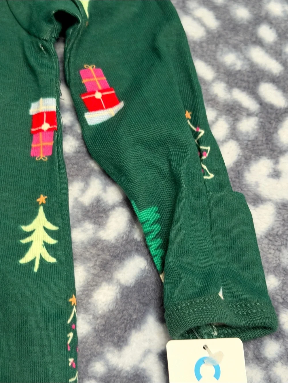 Carter's Dark Green Holiday Tree & Gift Footed One-Piece